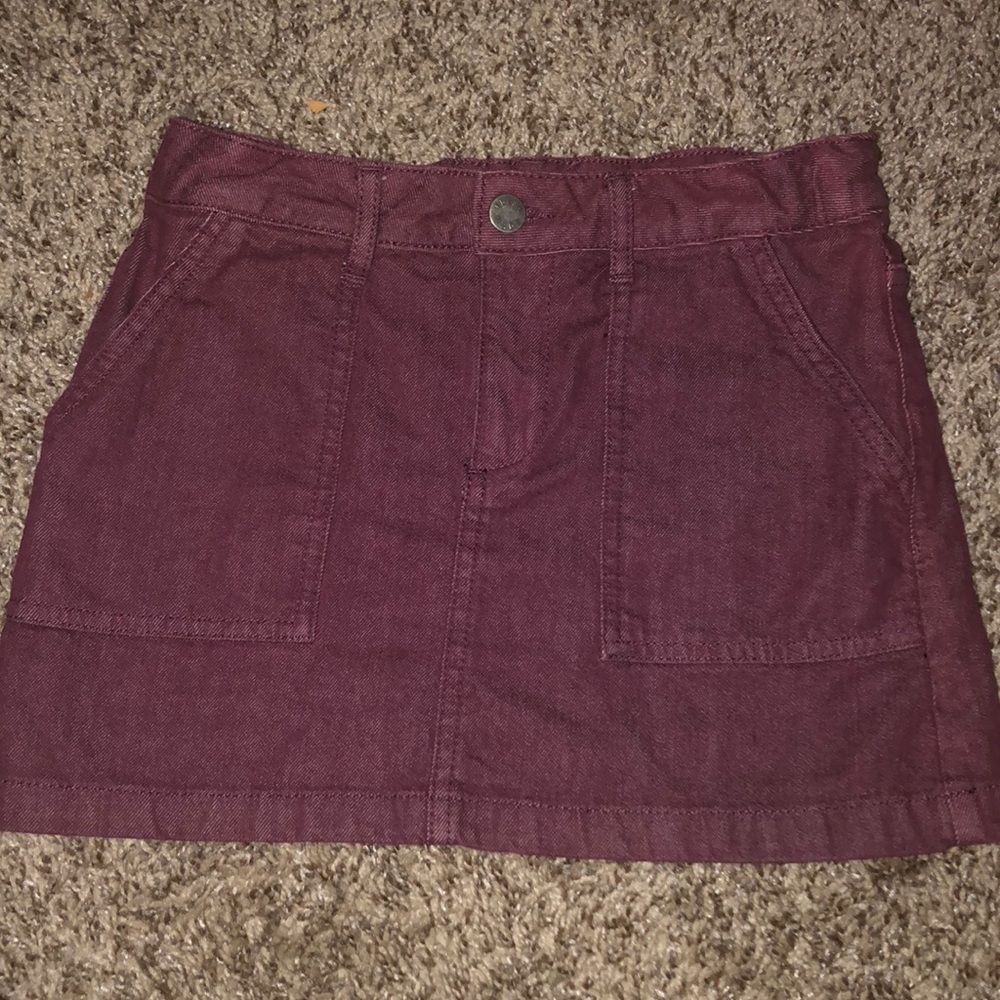 Girls size 12 maroon denim skirt